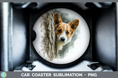 GorgeousDogs 02 Tree Peek Car Coaster design.
