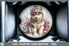 GorgeousDogs 02 Winter Knit Hat Car Coaster design.