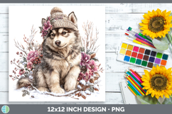 GorgeousDogs 02 Winter Knit Hat Paper Backgrounds design.