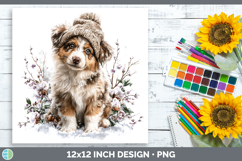 GorgeousDogs 02 Winter Knit Hat Paper Backgrounds design.