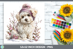 GorgeousDogs 02 Winter Knit Hat Paper Backgrounds design.
