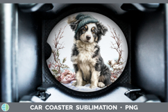 GorgeousDogs 02 Winter Knit Hat Car Coaster design.