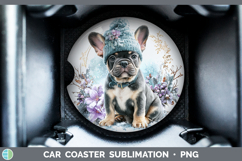 GorgeousDogs 02 Winter Knit Hat Car Coaster design.