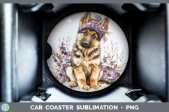 GorgeousDogs 02 Winter Knit Hat Car Coaster design.