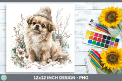GorgeousDogs 02 Winter Knit Hat Paper Backgrounds design.