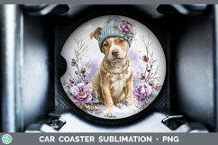 GorgeousDogs 02 Winter Knit Hat Car Coaster design.