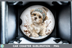 GorgeousDogs 02 Winter Knit Hat Car Coaster design.