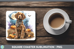 GorgeousDogs 03 Bandana Halloween Square Coaster design.