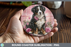 GorgeousDogs 03 Checker Valentine Round Coaster design.
