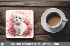 GorgeousDogs 03 Checker Valentine Square Coaster design.
