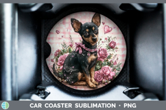GorgeousDogs 03 Checker Valentine Car Coaster design.
