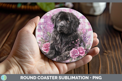 GorgeousDogs 03 Checker Valentine Round Coaster design.