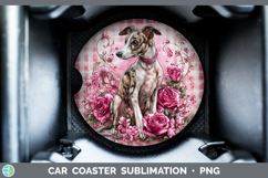 GorgeousDogs 03 Checker Valentine Car Coaster design.