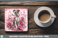 GorgeousDogs 03 Checker Valentine Square Coaster design.