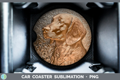 GorgeousDogs 03 Copper Relief Car Coaster design.