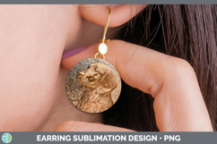 GorgeousDogs 03 Copper Relief Round Earrings design.