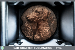 GorgeousDogs 03 Copper Relief Car Coaster design.