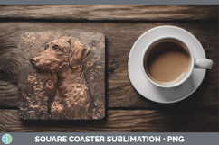 GorgeousDogs 03 Copper Relief Square Coaster design.