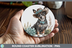 GorgeousDogs 03 Country Western Round Coaster design.