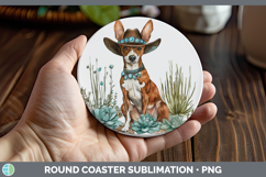 GorgeousDogs 03 Country Western Round Coaster design.