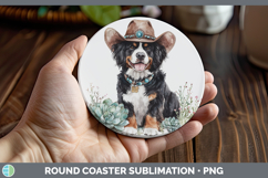 GorgeousDogs 03 Country Western Round Coaster design.