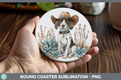 GorgeousDogs 03 Country Western Round Coaster design.