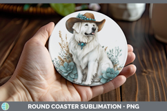GorgeousDogs 03 Country Western Round Coaster design.