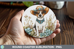 GorgeousDogs 03 Country Western Round Coaster design.
