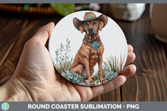 GorgeousDogs 03 Country Western Round Coaster design.