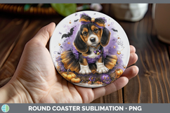GorgeousDogs 03 Halloween Round Coaster design.