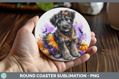 GorgeousDogs 03 Halloween Round Coaster design.