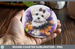 GorgeousDogs 03 Halloween Round Coaster design.