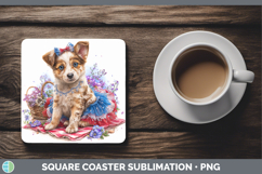 GorgeousDogs 03 Patriotic Square Coaster design.