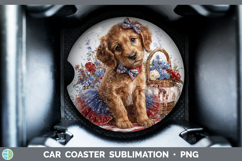 GorgeousDogs 03 Patriotic Car Coaster design.