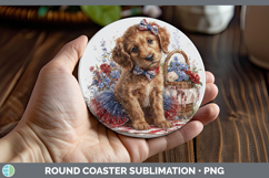 GorgeousDogs 03 Patriotic Round Coaster design.