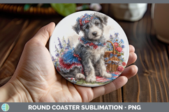 GorgeousDogs 03 Patriotic Round Coaster design.