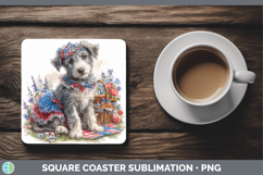 GorgeousDogs 03 Patriotic Square Coaster design.