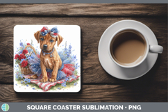 GorgeousDogs 03 Patriotic Square Coaster design.