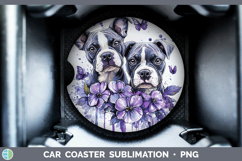 GorgeousDogs 03 Purple Drips Car Coaster design.