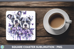 GorgeousDogs 03 Purple Drips Square Coaster design.