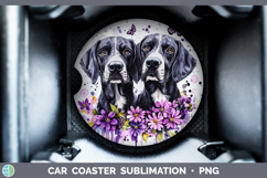 GorgeousDogs 03 Purple Drips Car Coaster design.