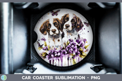 GorgeousDogs 03 Purple Drips Car Coaster design.