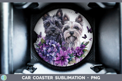 GorgeousDogs 03 Purple Drips Car Coaster design.
