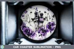 GorgeousDogs 03 Purple Drips Car Coaster design.