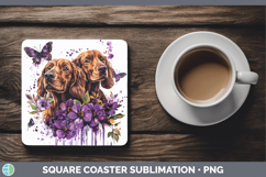 GorgeousDogs 03 Purple Drips Square Coaster design.