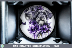 GorgeousDogs 03 Purple Drips Car Coaster design.