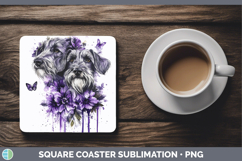 GorgeousDogs 03 Purple Drips Square Coaster design.