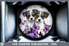 GorgeousDogs 03 Purple Drips Car Coaster design.