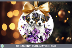 GorgeousDogs 03 Purple Drips Ornament design.