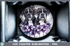 GorgeousDogs 03 Purple Drips Car Coaster design.